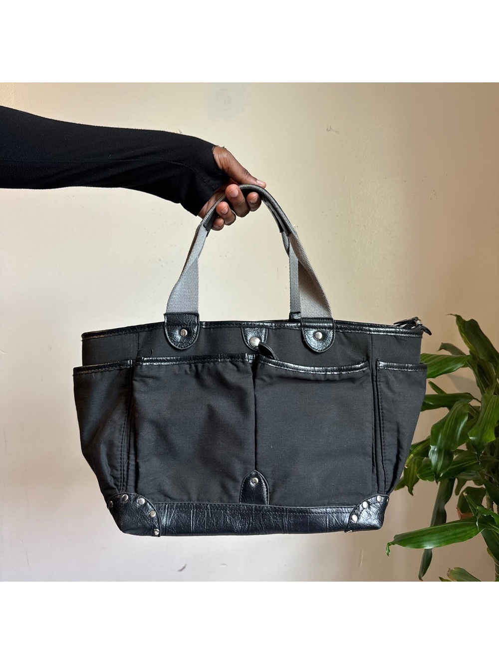 2000s Bitten Black Utility shoulder Bag